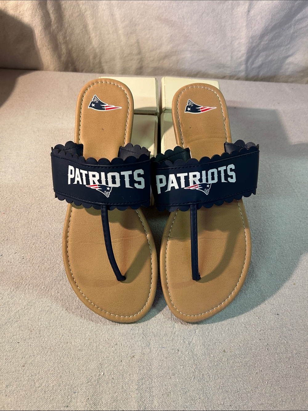 Navy Logo Women’s Thong Sandals